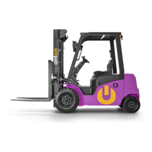 AntOn by Jungheinrich Elektro-Stapler CBH 2.5 mit Dreifach-Teleskop-Hubgerüst, Hubhöhe 4.800 mm, Tragfähigkeit 2.500 kg, Wetterschutzkabine Eco, inkl. externem Ladegerät 80 V, 100 A, CEE, 5-pin